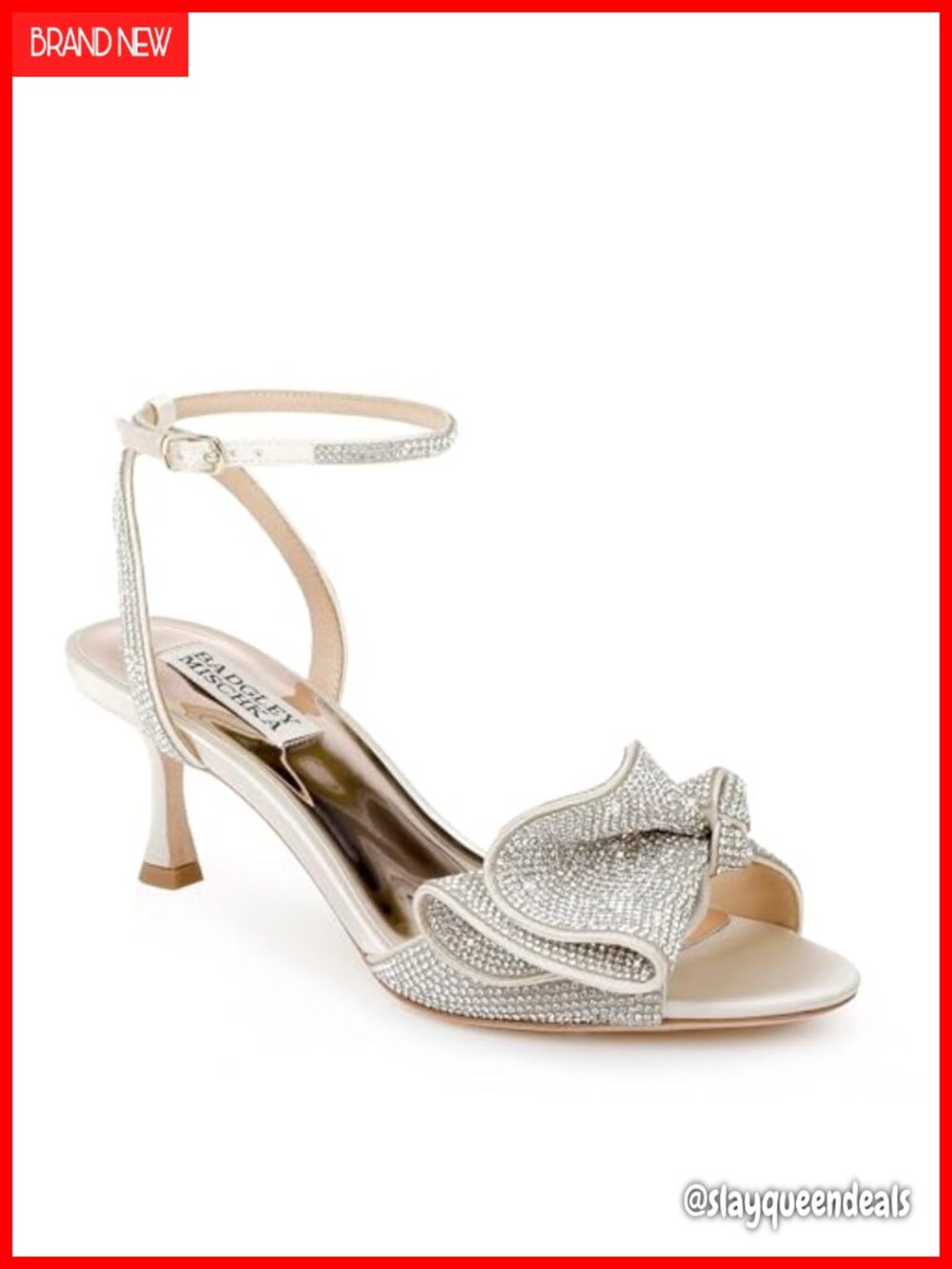 Womens Satin Kitten Heel Ankle Strap Heeled Sandals Wedding Shoes